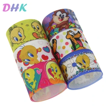 

DHK 1.5'' 50yards cartoon duck dog Printed Grosgrain Ribbon Accessory Hairbow Headwear Decoration DIY Wholesale 38mm S1234