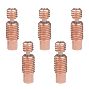 

5PCS Bi-Metal Heat Break All-Metal 3D Printer Accessories Nozzle Throat 1.75mm for E3D V6 Heater Block(Threaded)