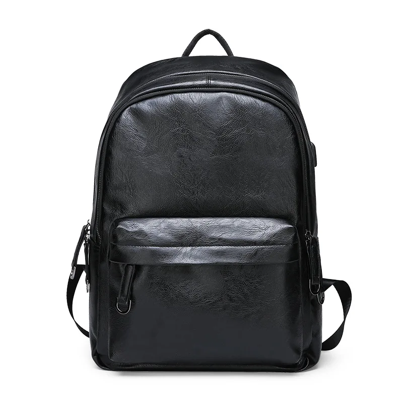 

New Style Business Laptop Backpack PU Leather Waterproof MEN'S Travelling Bag USB Charging Backpack Customizable