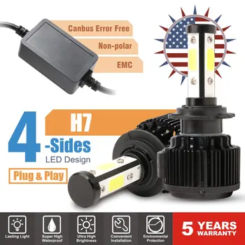 

4 Side Lumens 100W 10000LM COB H4 Hi lo H7 H11 9005 9006 Car LED Headlight Bulbs Auto Led Headlamp LED Light 12v 24v