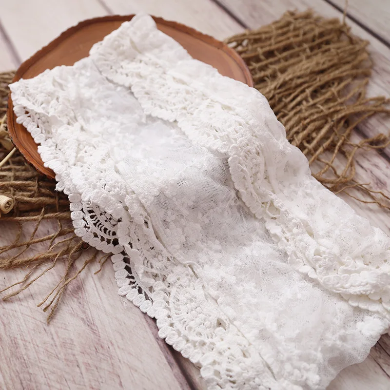 Lace Newborn Baby Photo Wraps Cotton Soft Infant Photography Fairy Swaddle Blanket Photo Shoot Filler Background