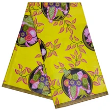 Africain Nigeira Анкара Воск желтый ткани Африканский принт настоящая восковая Ткань 6 ярдов/шт для свадьбы