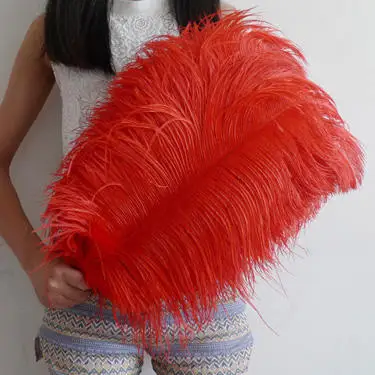 Страусиное перо 5 шт. 55-60 см Разноцветные перья реквизит для сцены Свадебная Цветочная одежда с рисунком маски украшение страусиное перо - Цвет: red