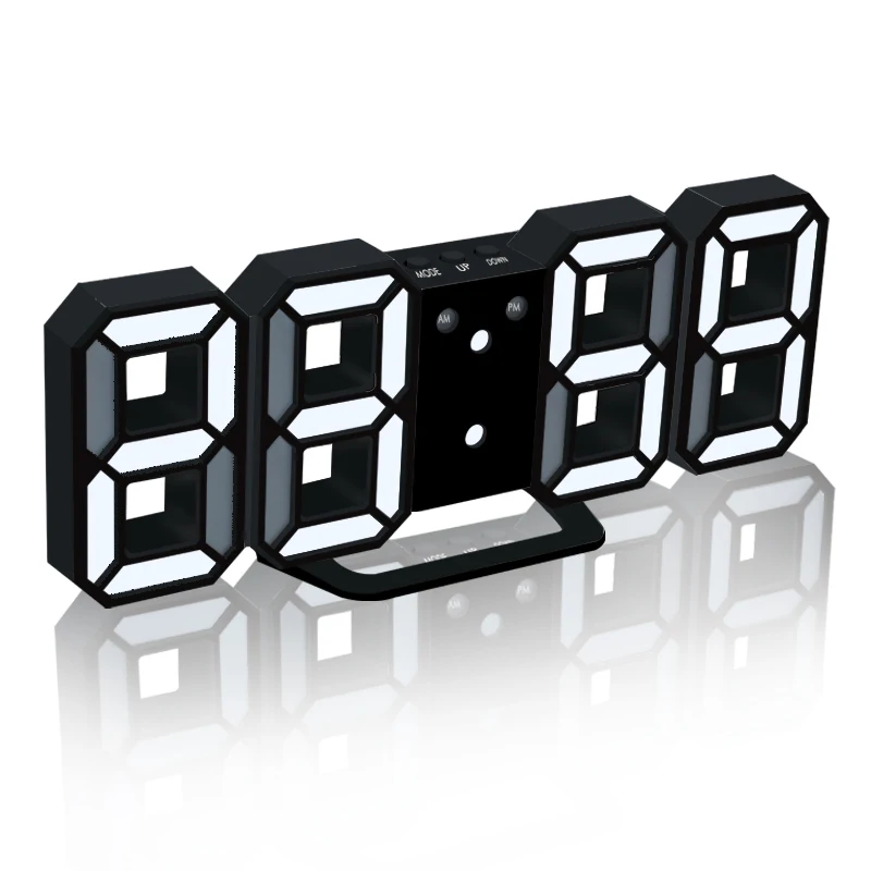 3D светодиодный цифровой Повтор будильника для спальни, настенные часы, 12/24 часовой календарь, термометр, домашний декор, подарок