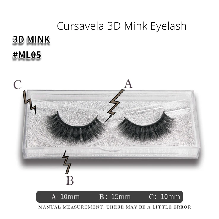 C-ML-05 Cursavela, натуральные 3D накладные ресницы из норки, толстые ресницы для наращивания, объемные длинные ресницы для макияжа, реснички, Мягкие Накладные ресницы - Color: C-ML-05