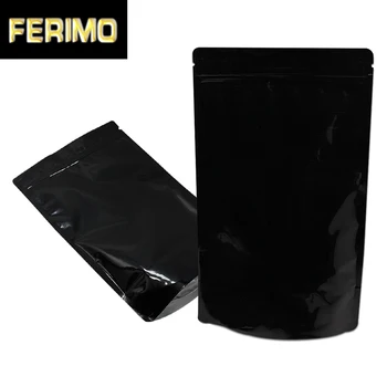 

200pcs/Lot Aluminum Foil Mylar Ziplock Bag Stand Up Glossy Reclosable For Coffee Snack Tea Candy Packaging Pouch 3 Color