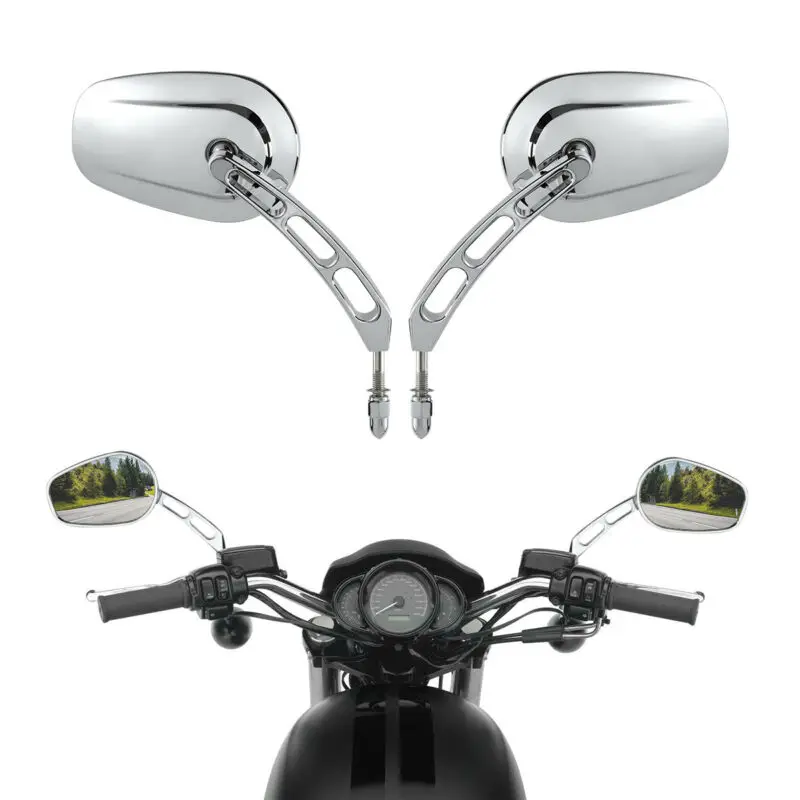 

Motorcycle 10mm/8mm Rearview Side Mirrors For Harley Street Glide Electra Glide Road King Softail Slim Sportster