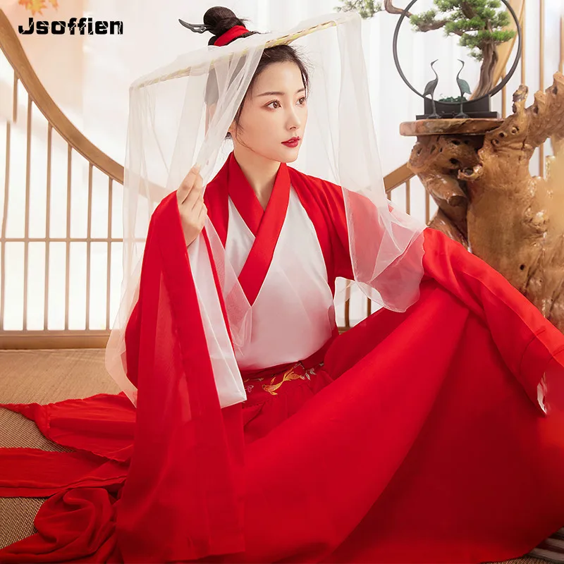 Традиционный китайский народный танцевальный костюм Hanfu для женщин мужская
