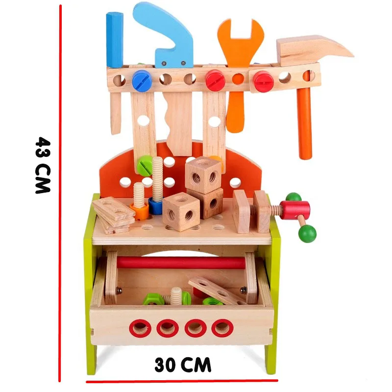 Дошкольные игрушки Монтессори, Детские ролевые игры, деревянные игрушки для моделирования, многофункциональный набор инструментов для ремонта, развивающие игрушки для детей