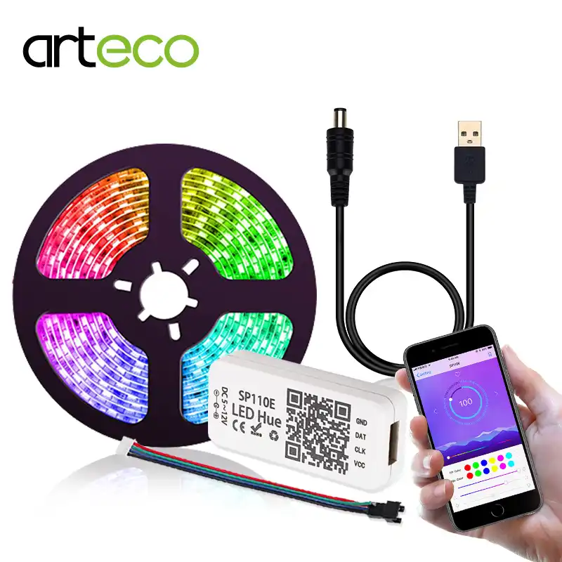 dc 5v tira de luz led usb ws2812b 2812 rgb cinta de app controlador bluetooth 5050 tv luz ambilight de pixel 1m 2m 3m