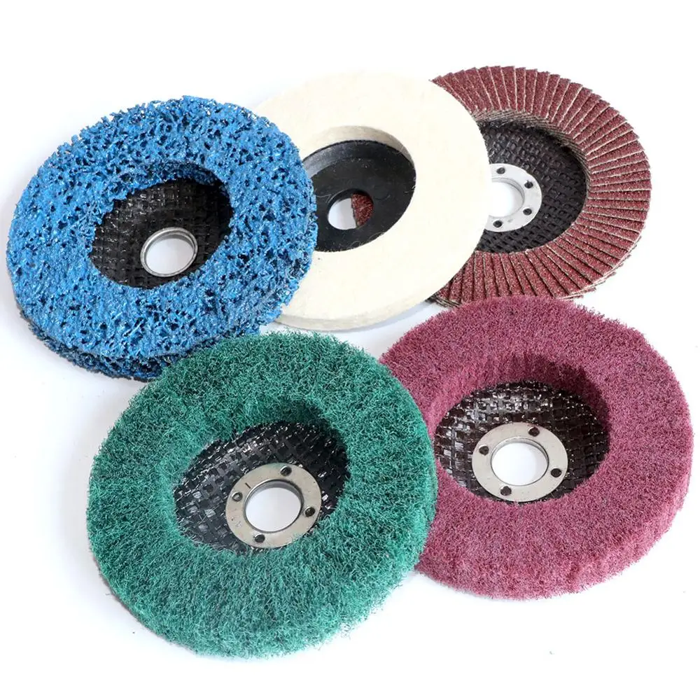 abrasive wheels 10Pcs 4" Nylon Fiber Flap Wheel Disc Abrasive Polishing