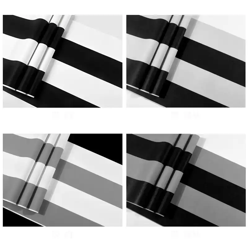 Classic Gray Black Waterproof Pvc Wallpaper Roll Glossy White And