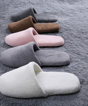 

Soft Plush Keep Warm Slipper Non-Slip Floor Indoor Home Shoe Five-star Hotel Disposable Bedroom Winter Slipper