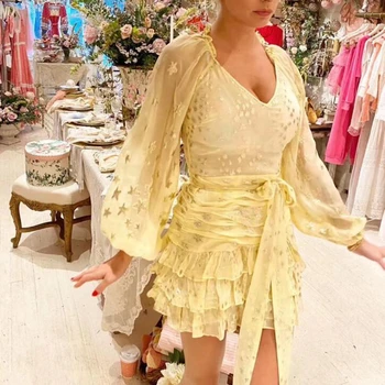 

2020 Woman Stars Embroidered Short Dresses