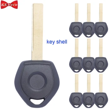 

KEYECU 10pcs for BMW 1999 2000 2001 2002 2003 2004 2005 New Transponder Ignition Key Shell Case Fob with HU92 Blade