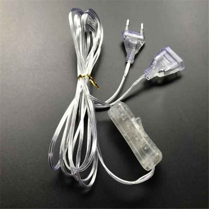 

3M Extender Wire with On/Off Switch EU US plug 220V 110V for Christmas LED String Light Garden Home Wedding Party Decoration