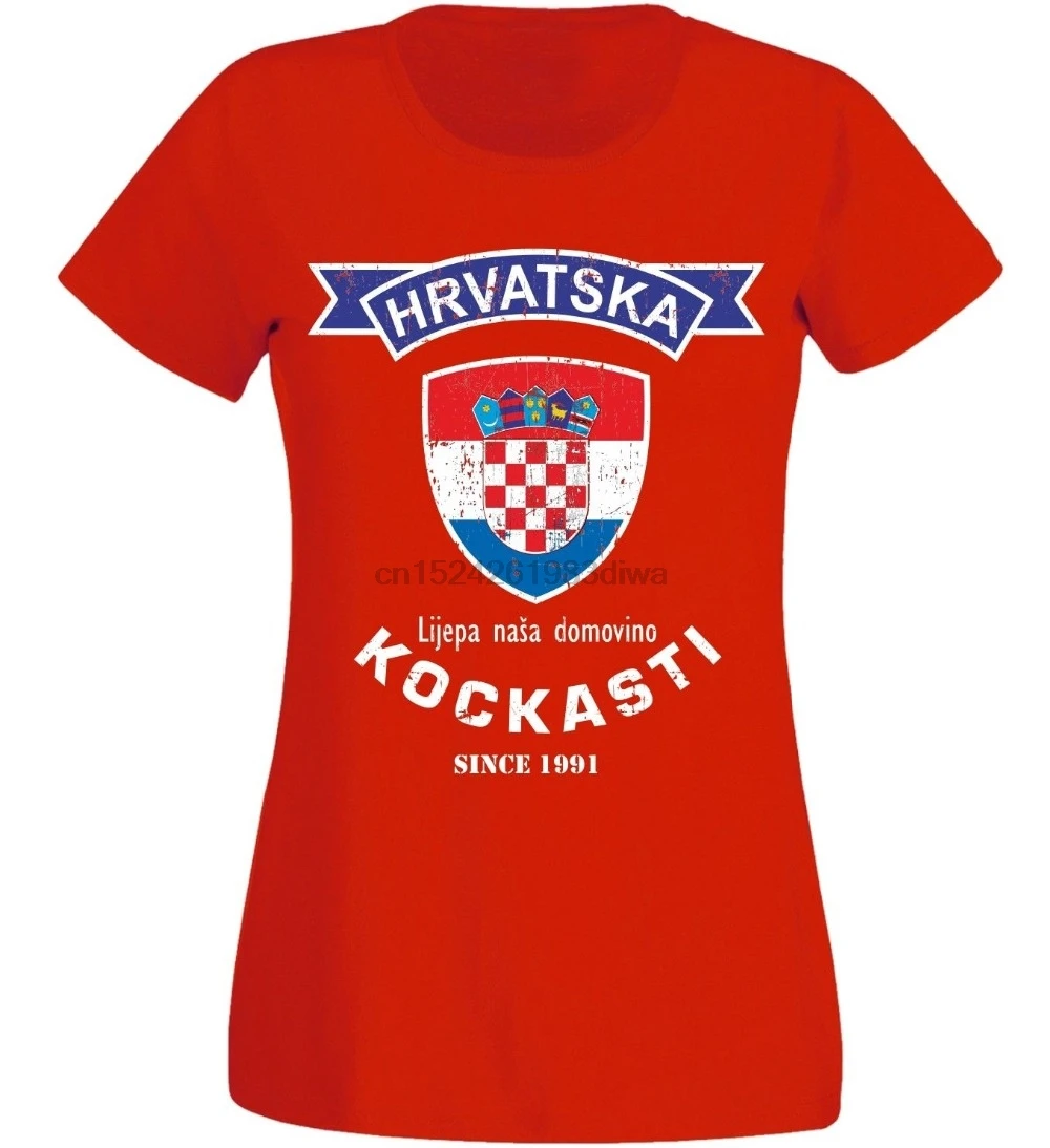Kroatien Damen T Shirt 04 Hrvatska женские футбольные мячи новые футболки модные больших