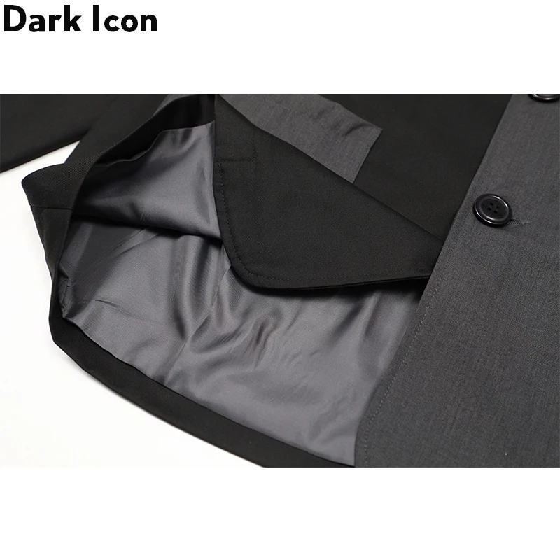 Темный значок цветной блок уличный модный блейзер мужской лоскутный мужской пиджак уличная куртка мужские куртки