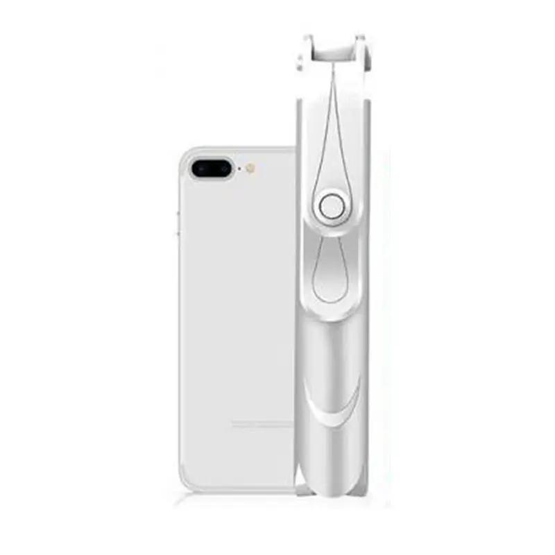 Штатив и вертикальная съемка 2 в 1 Bluetooth из нержавеющей стали селфи штативы-палки для IPhone для мобильного телефона samsung - Цвет: Белый