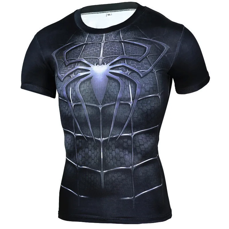 

New Summer Marvel Superhero T-Shirt 3D Superman/Spiderman/Batman/Black Panther Men T Shirt Short Sleeve Compression Tops Tees