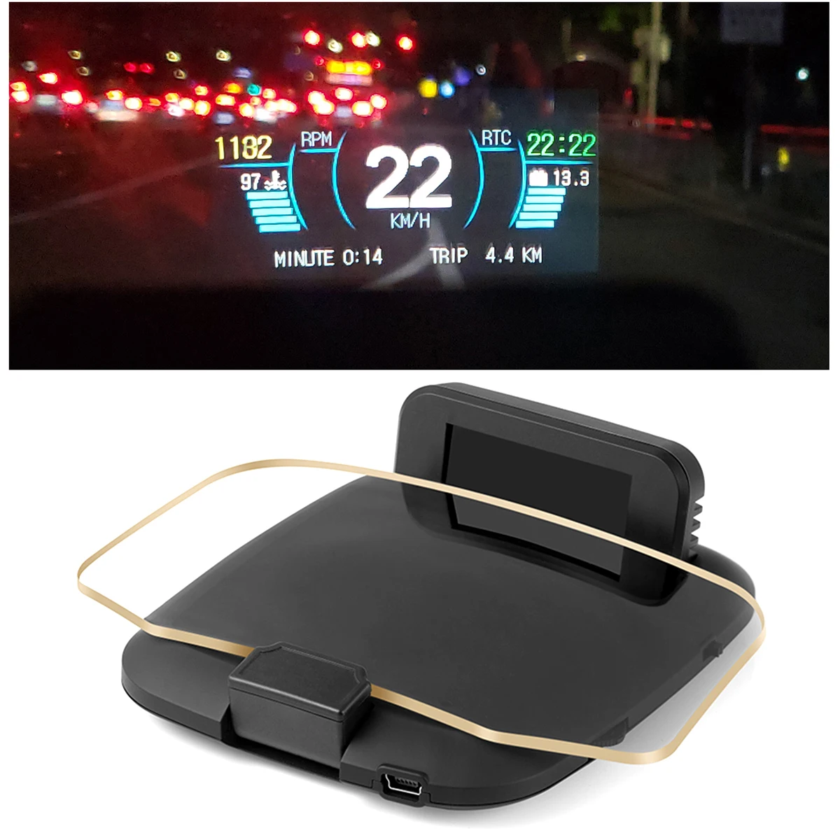 Автомобильный проектор C1 дисплей на лобовом стекле OBD2 + GPS двойная система 2 в 1