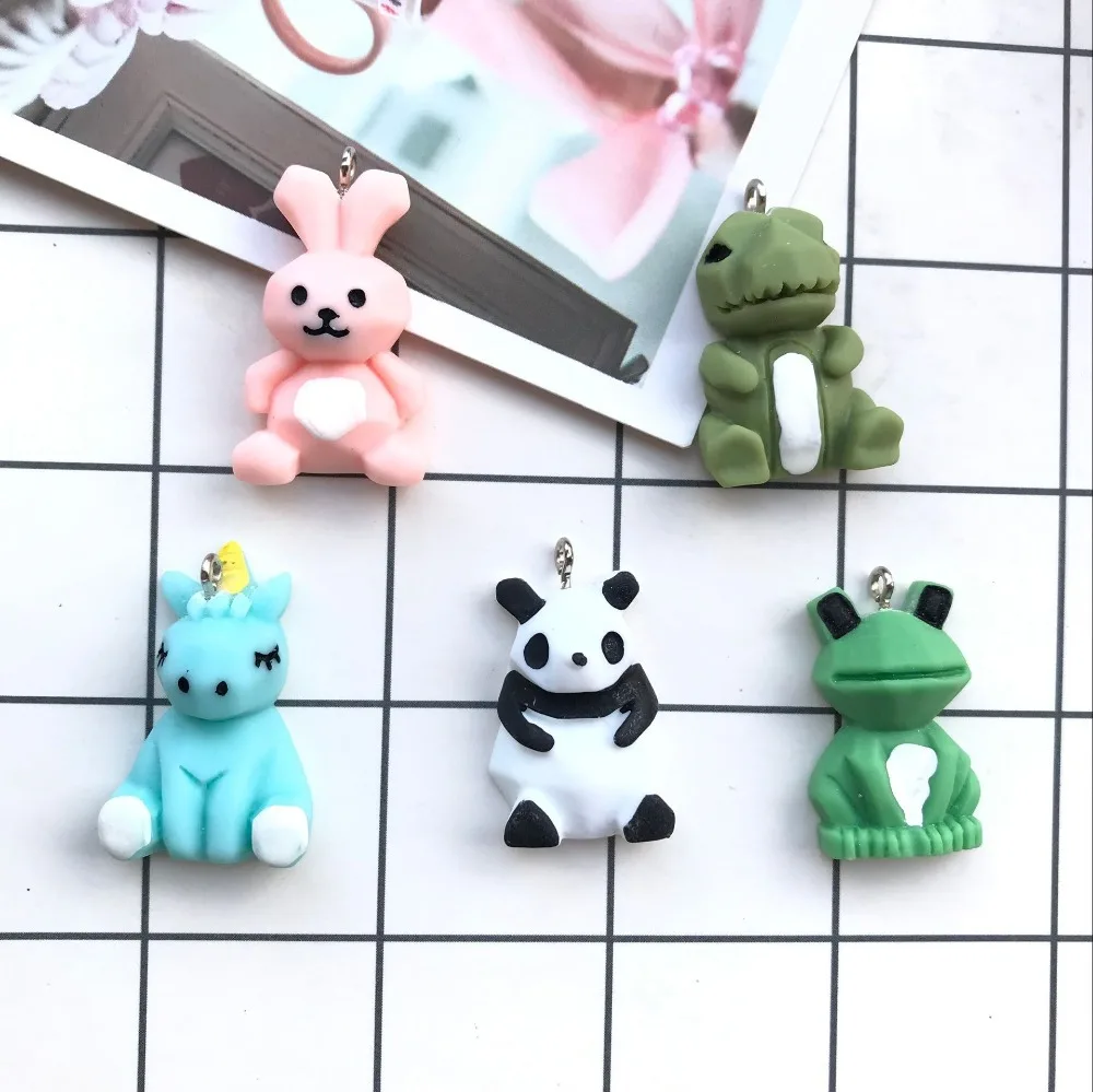 10 шт. kawaii прорезиненный плоский Мультяшные Подвески diy Серьги Брелоки для ключей для DIY студенческие принадлежности украшения
