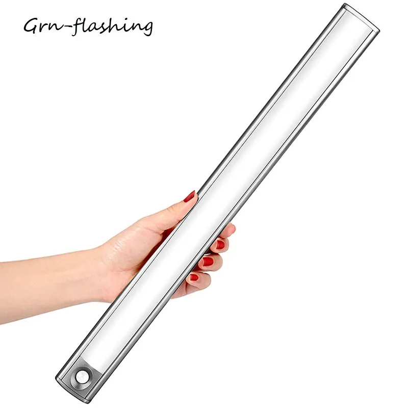 

60CM 103 LEDS Motion Sensor Night Light USB Rechargeable Under Cabinet Night Lamp Lighting For Closets Stair Bedroom Toilet Home