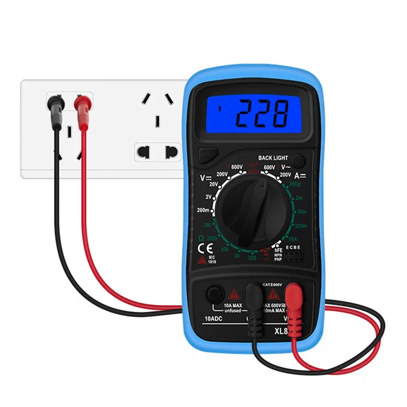 XL830L мультиметр портативный ЖК-цифровой мультиметр с подсветкой AC/DC Амперметр Вольтметр Ом тестер метр ручной мультиметр тестер