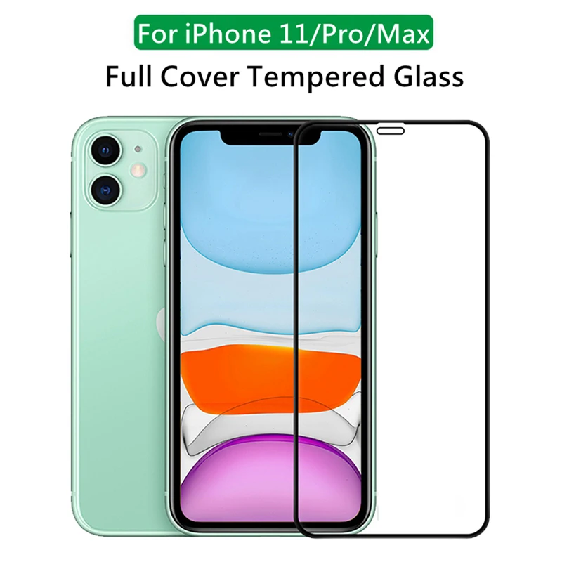 Закаленное стекло 9H 2.5D с полным покрытием для iPhone 12 Mini 11 Pro Max XR X XS Защита экрана 6 7 8