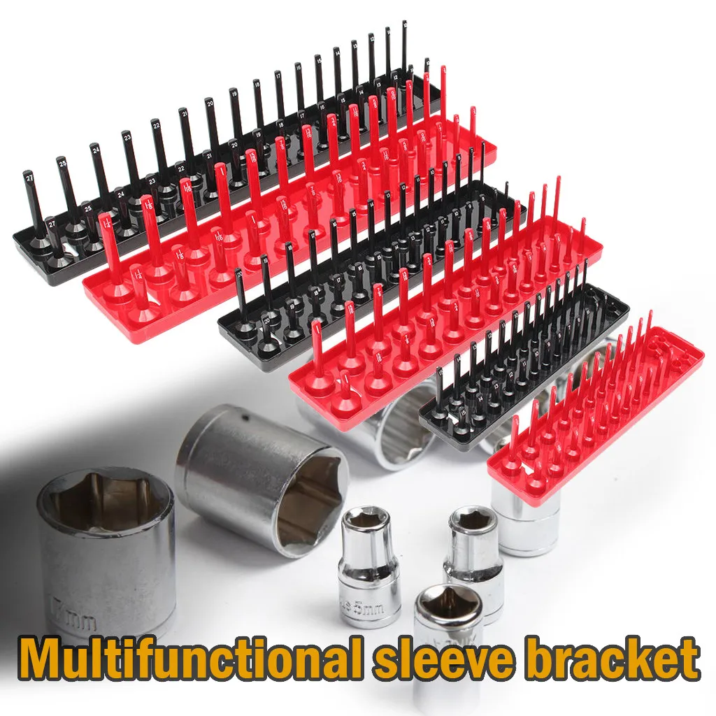 

3pcs Socket Trays Plastic Socket Organizer Tray Rack Storage Holder Tool Metric Fit for socket size 1/4 3/8 1/2 inch#805g40
