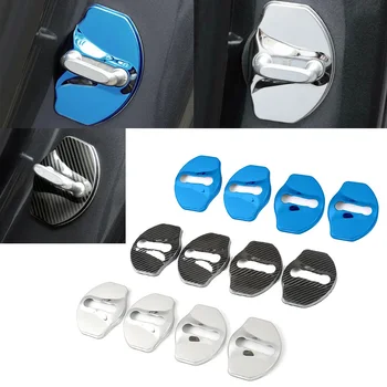 

4pcs/Set Car Accessories Left-hand Drive Door Lock Cover Stainless Steel Protective Covers Guards Fit for Tesla Model 3 2018-20