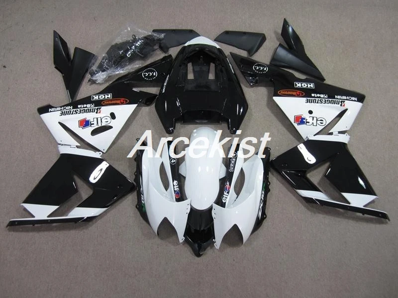 Бесплатный пользовательский ABS обтекатель комплект подходит для kawasaki Ninja ZX10R 2004-2005 04 05 10R bodyкузов Белый Черный эльф