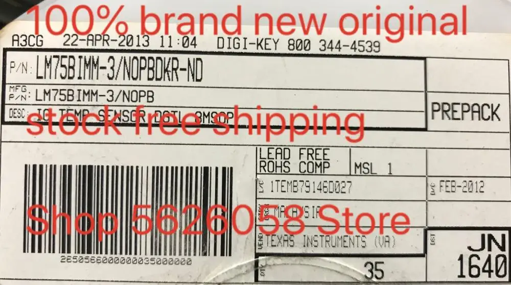 

5 шт./лот LM75BIMM-3/NOPB LM75BIMM MSSOP 100% абсолютно новый