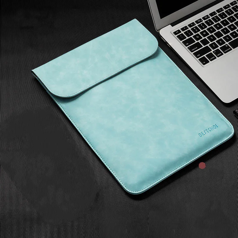 V mint green sleeve Pu ноутбук рукав для huawei Matebook 13 14 рукав Magicbook 14 сумка для ноутбука чехол для Macbook Air Pro 13 Чехол Водонепроницаемый твердый - Цвет: V mint green sleeve