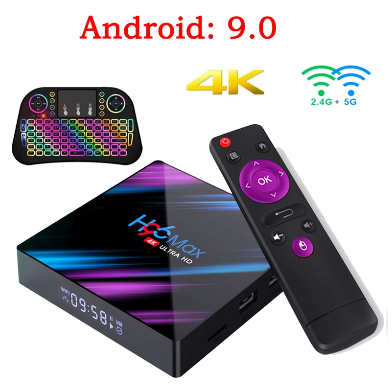 

H96 MAX Smart Tv Box Android 9.0 Set Top Box 4K Tv Box 4gb 32gb 64gb Quad Core media player PK X96 HK1 MAX KM3