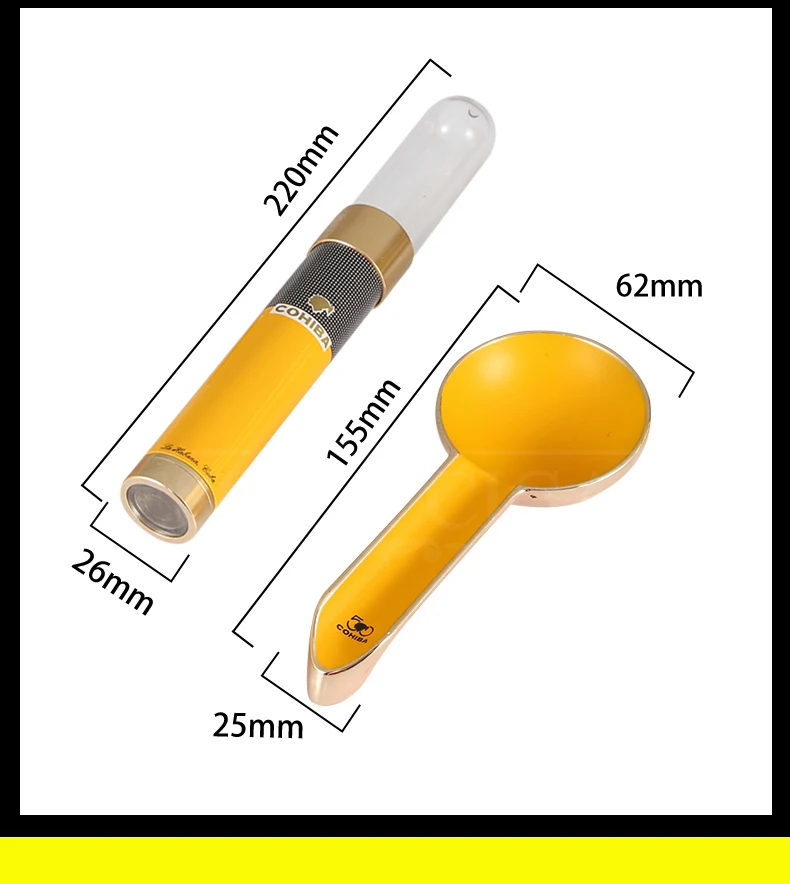 COHIBA сигарный набор 2 струйный фонарь зажигалки металлический резак для сигар острый Карманный дорожный Humdior дорожная сигарная пепельница W/подарок