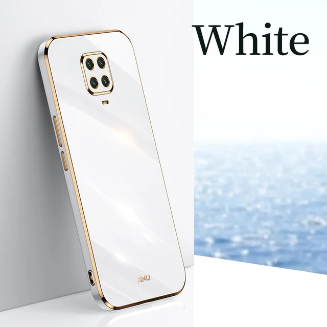 Plating Square Finger Ring Holder Phone Case On For Xiaomi Redmi Note 9 Pro Max Note9 S 9s 9pro Luxury Soft Silicone Stand Cover ZB White