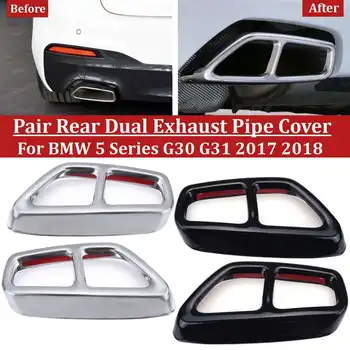 

Stainless Steel Car Rear Dual Exhaust Muffler Pipe Cover Trims Auto Exterior Parts For BMW 5 Series G30 G31 2017 2018