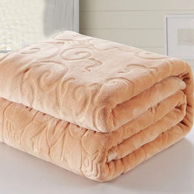 Европейский Сплошной Красный тисненый коралловый флис ткань одеяло мягкое на ощупь толстое постельное одеяло на кровать/диван/путешествия Твин Полный queen King - Цвет: 3