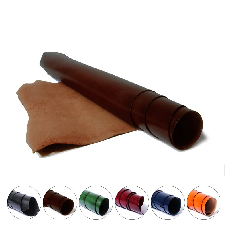 

natural cow leather vegetable tanned leather first layer fur DIY material good quality many size color brown paint for skin