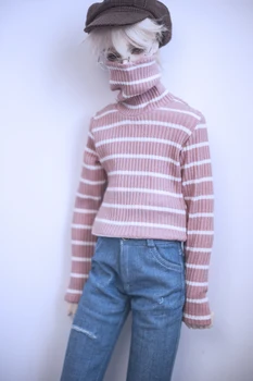 

BJD doll clothes suit 1/3 1/4 Uncle size pink. Red and green striped sweater turtleneck with all kinds of leggings doll accessor