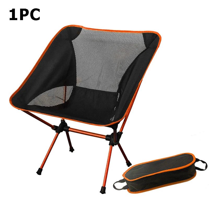 1PC orange Портативный походный пляжный стул светильник вес складной Рыбалка Открытый ультра светильник оранжевый красный темно-синий пляжные стулья - Цвет: 1PC orange
