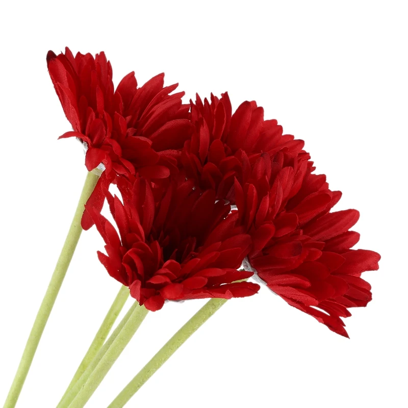 5 шт. искусственных цветов Gerbera Gaensebluemchen Red