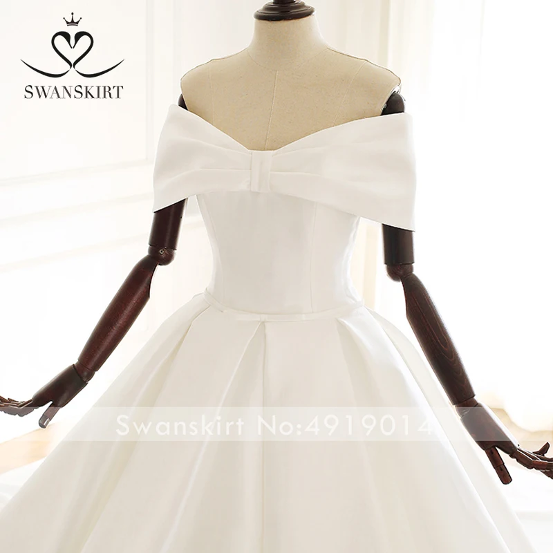 Swanskirt Милое Свадебное Платье трапециевидной формы 2020 винтажное атласное платье