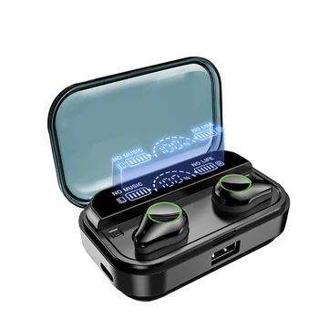 

T10 TWS Tfone de ouvido bluetooth wireless earphones 4000mAh LED display 8D bass surround IPX7 Waterproof Bluetooth earphone