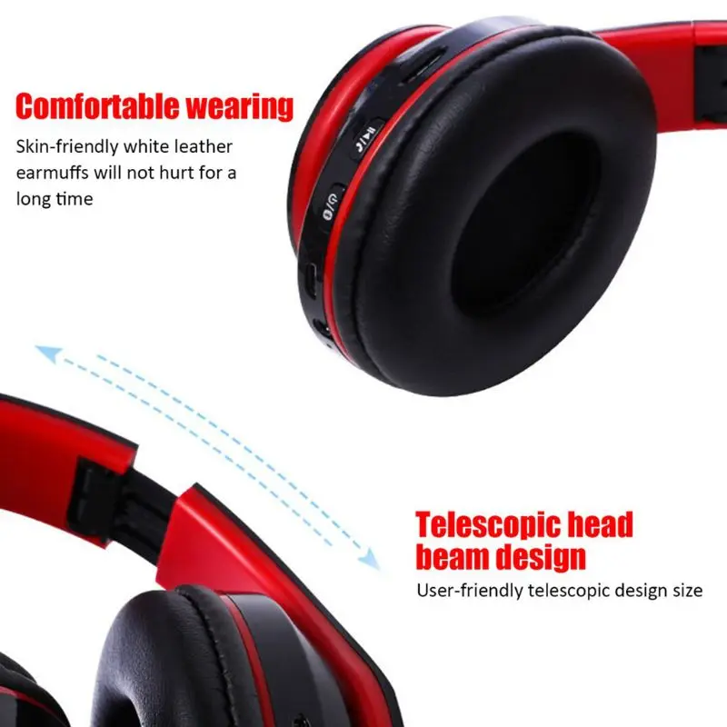 B39 Wireless Bluetooth Headphones LED Lights With MIC Mp3 Player D08A