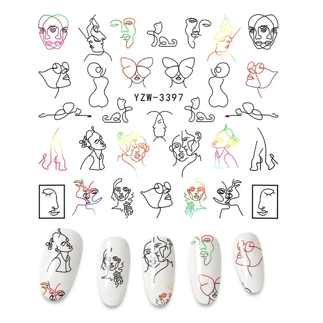 The New 3D Nail Sticker Cool English Letter stickers for nail Foil Love Heart Design Fashion Manicure Stickers A010337