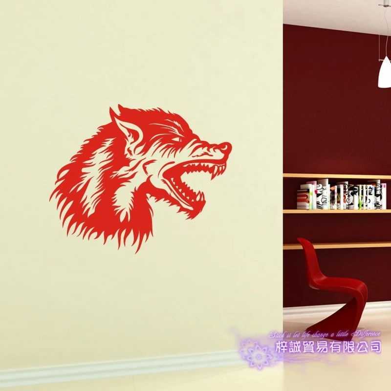 DCTAL Wolf Wall Sticker Wolf Decal Posters Vinyl Wall Art Decals Pegatina Decal Decor Mural Wild Animal Sticker