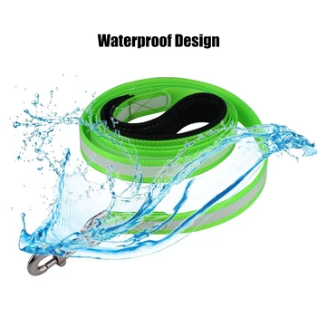 

Hot Reflective Dog Collar Dog Walking Leash Waterproof Pet Training Leash Night Safety Hand Free Dog Lead for Medium and Large D