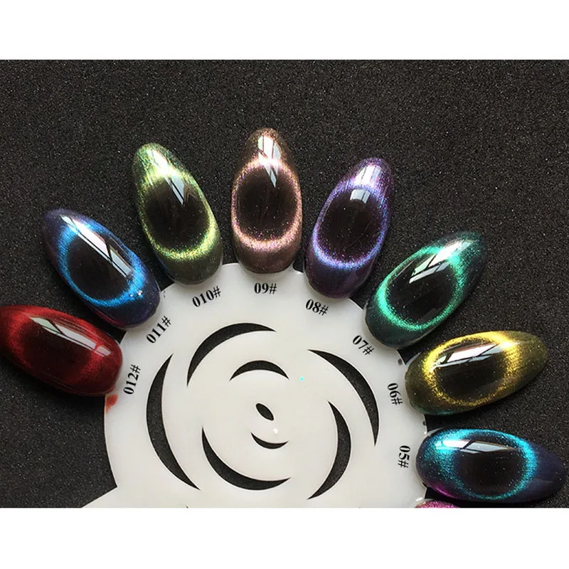 5D Cat Eye Nail Gel 5ml Magnetic 12Color Soak Off UV Gel Lacquers Starry Sky Jade Effect Varnish Nail Art Decor